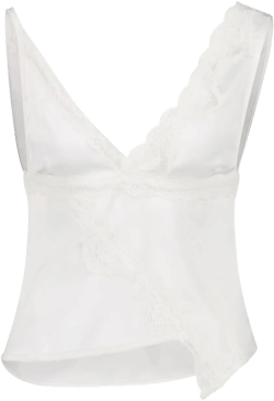 lace-trimmed satin top