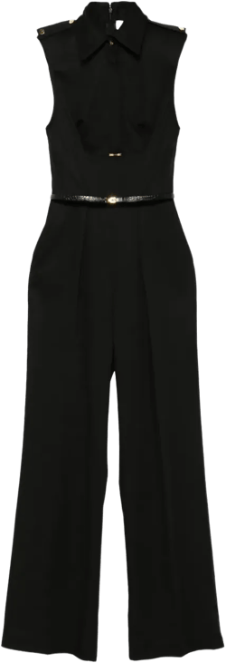 collared belted jumpsuit