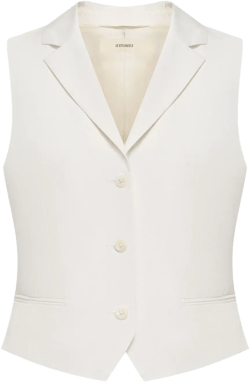 V-neck cotton-lyocell vest