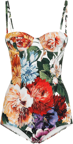 floral-print swimsuit