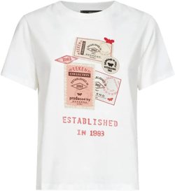 postage-print cotton T-shirt