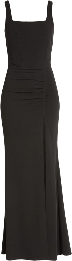 LOVE, NICKIE LEW Corset Sleeveless Ruched Gown
