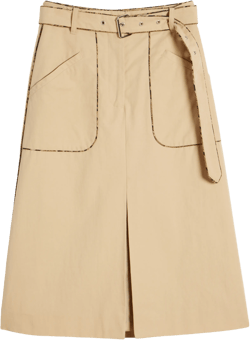 Dries Van Noten Belted Cotton Poplin Skirt