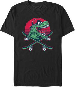 Mens Greg Lutzka Skater Rex T Shirt - Black - Large