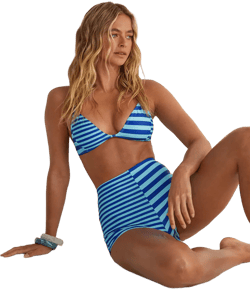 Mixed Stripe Triangle Boxer Bikini Set