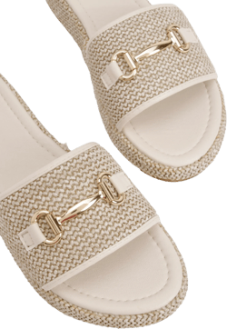 Contrast Linen Hardware Sandals