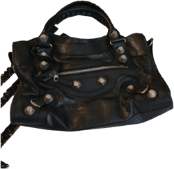 City leather handbag