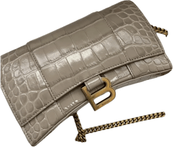 Hourglass leather crossbody bag