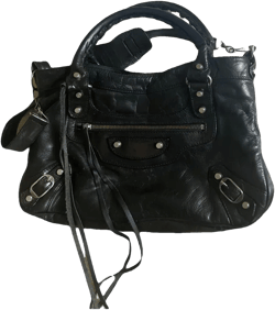 City leather handbag