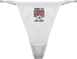 CafePress Prime Cut 100% Beef Classic Thong Underwear, Womens Panties Medium White