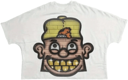 Graphic Tees Teen, 180g Pure Cotton High - Quality Printed Round Neck Short Sleeved T - Shirt, Men's Casual Fashion, Cartoon Character With Yellow Hat Printed Cotton T - Shirt