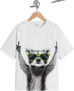 SHEIN Teen Boy Lovely Style Round Neck Pullover Short Sleeve Knitted T-Shirt With Glasses-Wearing Animal Printed Pattern