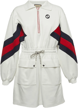drawstring-waist mini dress