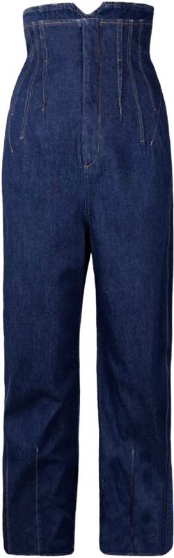 high-waisted seamed jeans