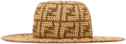 FF motif wide-brim hat