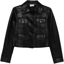 Macio flap-pocket leather jacket