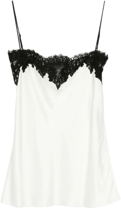 sleeveless lace satin top