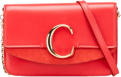 2010-2025 Small Calfskin and Suede C Clutch With Chain crossbody bag