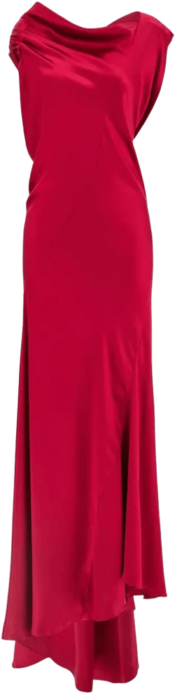 cowl-neck satin long dress