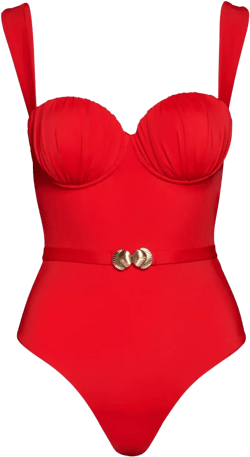 belted ruched balconette swimsuit