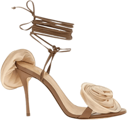 90mm rose-detail lace-up sandals