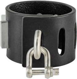 sterling silver Restraint leather staple-stud bracelet