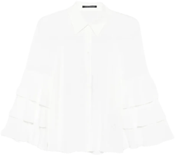 ruffled-sleeve blouse