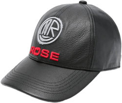 logo-embroidered leather cap