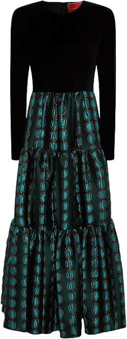 La DoubleJ Big Dress in Jacquard Winter Sun Emerald