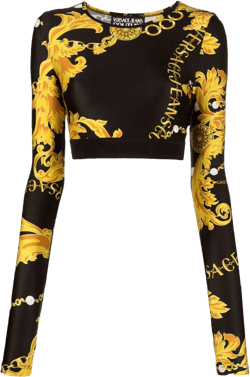 Logo Couture-print crop top