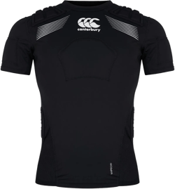 Canterbury Adult Unisex Pro Protection Rugby Vest | Protect Chest & Shoulders | Breathable | Lightweight and Flexible Protective Vest, Black/Whte/Silver, L
