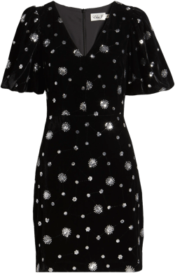 Eliza J V-Neck Puff Sleeve Cocktail Dress