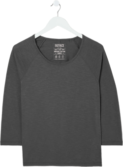 Ava Charcoal Grey 100% Cotton 3/4 Sleeve T-Shirt