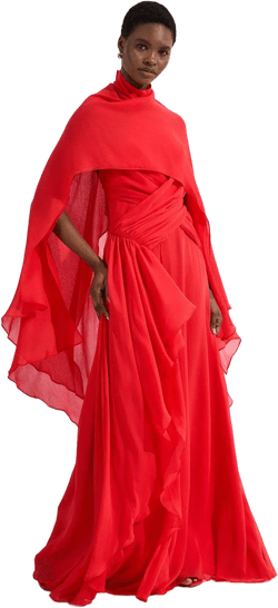 Crinkle Cross Front Georgette Woven Maxi Dress | Karen Millen - Pale Blue - 4