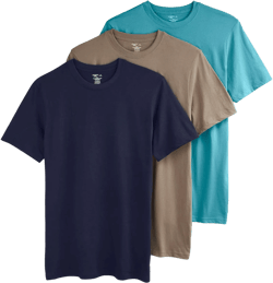 Jockey T-Shirts for Men - Crew Neck Undershirts, Cotton Men's T-Shirts - 3 Pack, Beachy Blue, S