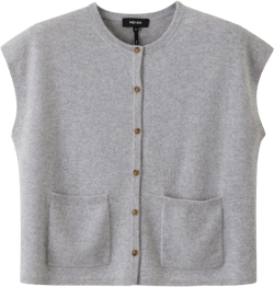 Cashmere Relaxed Button-Front Sweater Vest - Size S