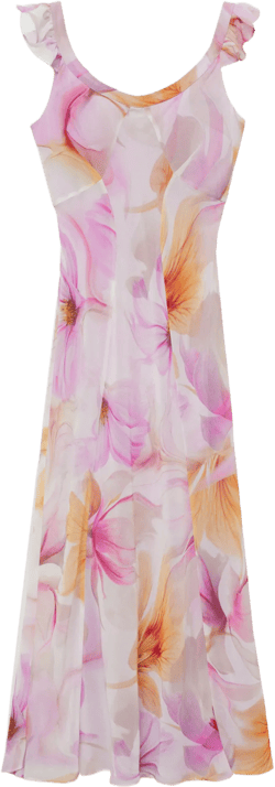 Floral dress with ruffle detail