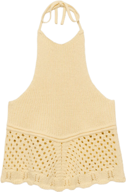 Halter-neck knitted top