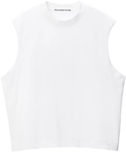 White Vintage Fade-effect Muscle Tank