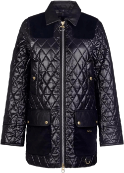 Barbour Women's Premium Carlton Quilted Jacket, Black/Classic 12 Black/Classic