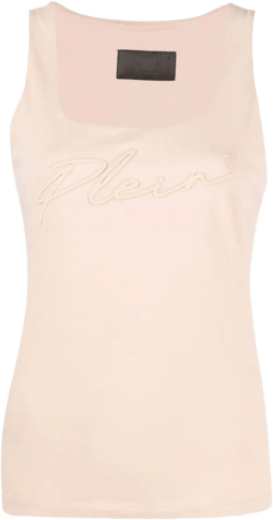 logo-embroidered vest top