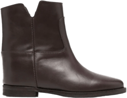 cut-out leather ankle boots