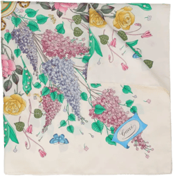 floral-pattern silk scarf