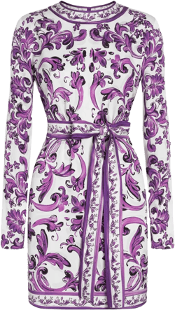 Majolica-print mini dress