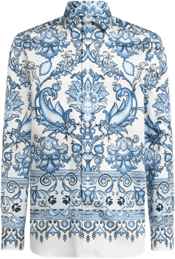 print long-sleeve cotton shirt