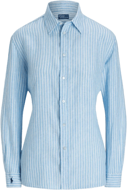 striped button-up shirt