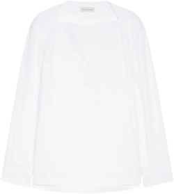 boat-neck cotton shirt