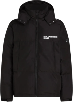 Karl Lagerfeld Men's Black Hooded Puffer Jacket