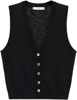 Women's Fine Knit Buttoned Sweater Vest