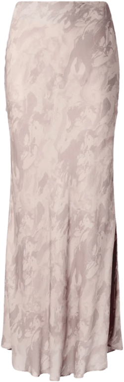 Soft Viscose Maxi Skirt With Flattering Silhouette In Gray